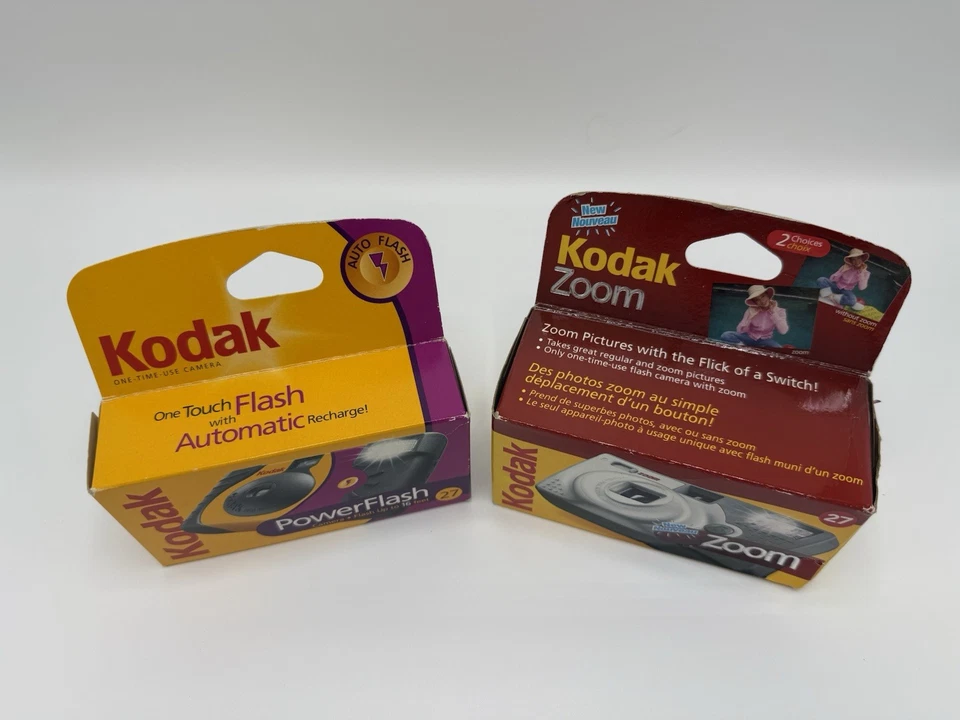 Kodak PowerFlash + Kodak Zoom - 2 Disposable Cameras (27 Shots Each) NEW! SEALED - Image 2 of 4