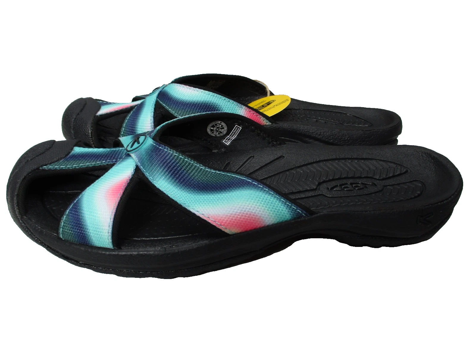 Keen Bali Slides Sandals Flip Flops Toe Guard Womens Sz 8.5 Blue Pink Black