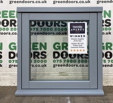 FLUSH CASEMENT SMALL WINDOW BATHROOM HARDWOOD WOODEN TIMBER SMALL KLOEBER GREY