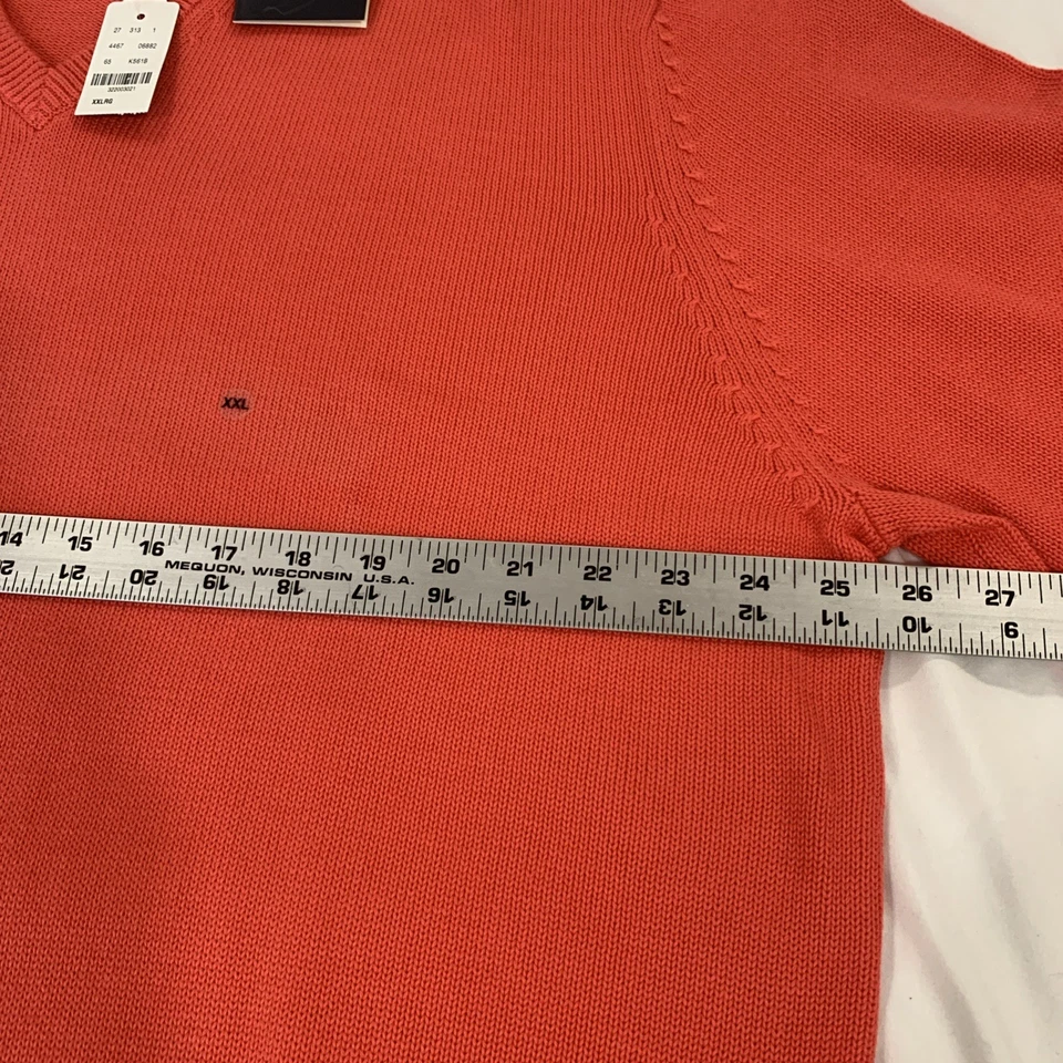 Suéter de manga larga de algodón Brooks Brothers Supima para hombre, talla 2XL, color coral Foto 3 de 4