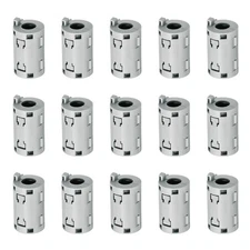 15 Pcs Ferrite Filter Ring Core Cable Clip ID 9mm with Ears, Gray