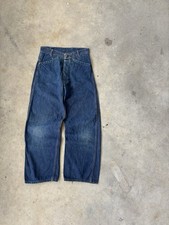 Vintage 1940s Unbranded Dark Wash Kids Donut Button Jeans