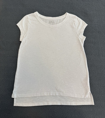 SO Girls Size 12 White Short Sleeve Crew Neck T-Shirt Cotton Jersey Lightweight