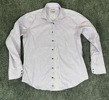 Twillory Dress Shirt Mens 16 34/35 Pink/Purple/White Non-Iron Safe Cotton L/S