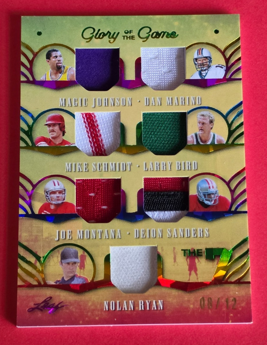Larry Bird JERSEY Card #8/12 Nolan Ryan Joe Montana MAGIC JOHNSON Deion Sanders