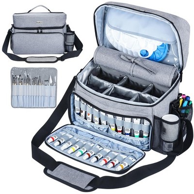 Acrylic Paint and Brush Set Organizer Bag - Carrying Case Compatible with App...