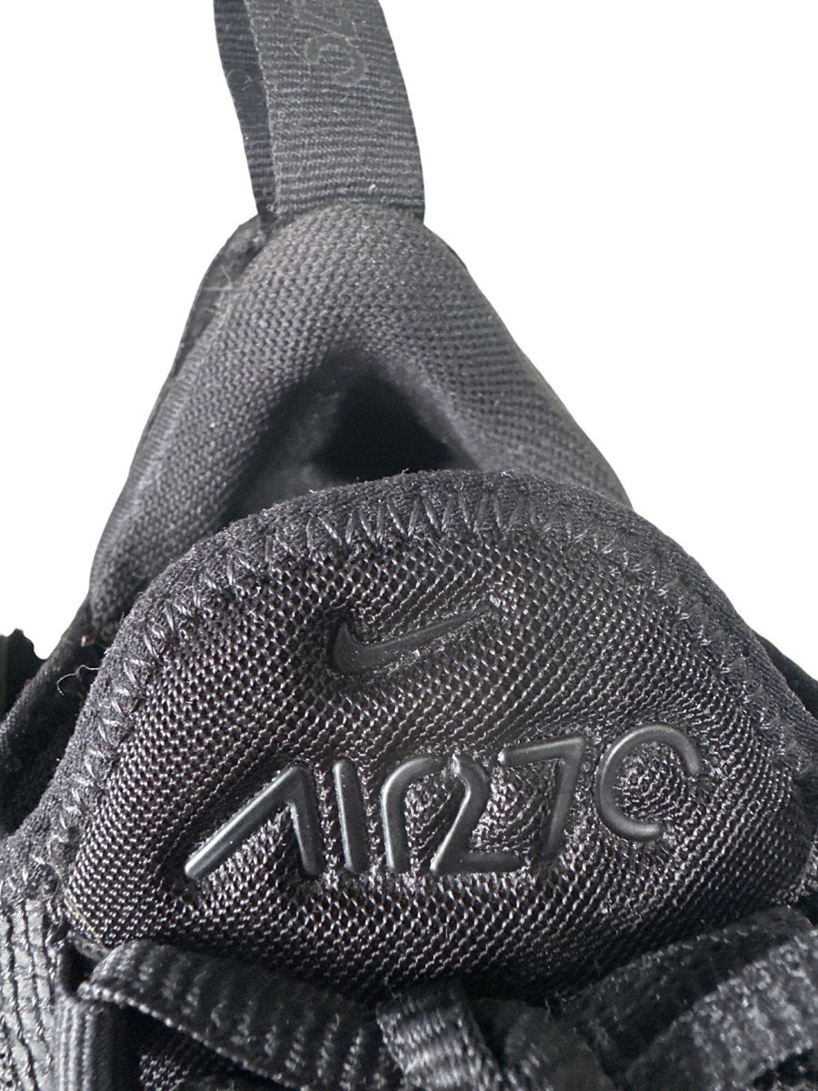 Nike Air Max 270 Sneakers Size 6.5 Triple Black Mesh Lace Up