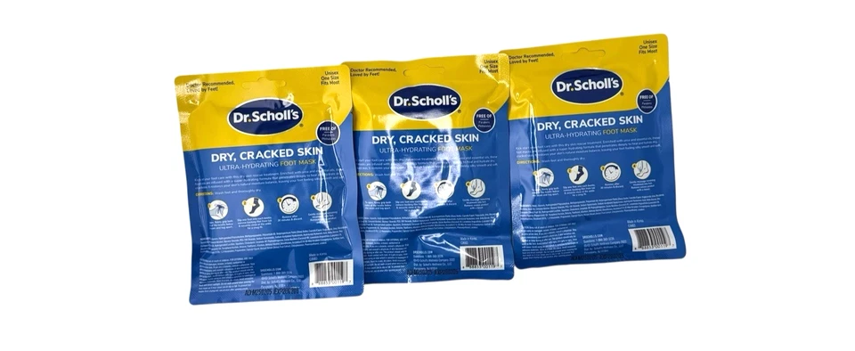 Paquete de 3 mascarillas exfoliantes ultra hidratantes para pies Dr. Scholl's - ¡Expire 5/2028! Stock Nuevo Foto 2 de 4