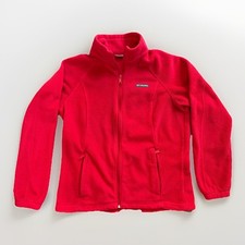Columbia Sportswear Fleece Jacket Women's Size Large Red Long Sleeve Full Zip