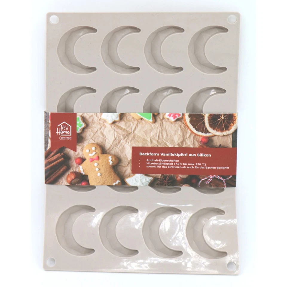 12x Silikon Backform Vanillekipferl Silikonform für Plätzchen Weihnachtsgebäck - Bild 4 von 4