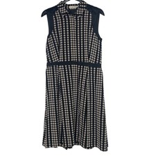 Tory Burch Katy Silk Polka Dot Dress Black Cream Sz 10 Timeless