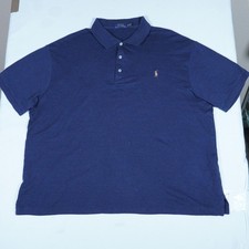 Polo Ralph Lauren Polo Shirt Men's 2XB Big Blue Short Sleeve Pony Logo Cotton