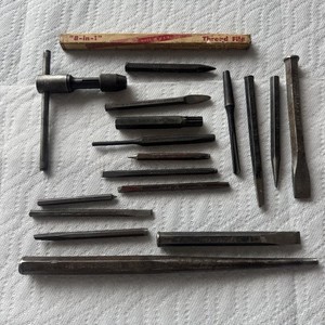 Vintage Punch Chisel 18 Pc. Tool Lot Snap-on Mayhew Proto Greenfield Thread File