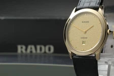 [ N MINT w/ BOX ] RADO DIASTAR 160.0404.3 32mm Gold Dial Date Quartz Men's Watch