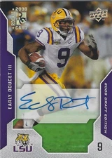 EARLY DOUCET LSU TIGERS FOOTBALL SEC 2008 UPPER DECK CERT AUTO AUTOGRAPH CARD