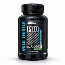 Milk Thistle 20000mg High Strength Capsules 120 Day Supply - 80% Silymarin Vegan