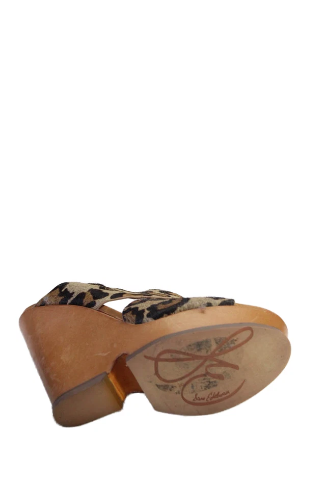 Sam Edelman 女式豹纹马毛骡楔形棕色 7.5 码 — 第 4/4 张图片