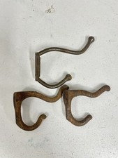 Lot of 3 Vintage Wall Metal Rustic Coat Hat Hooks