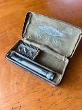 1918 Gillette WWI U.S. Army Khaki Old Type Ball End - Serial #H101512 - Case