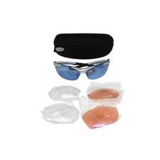 Tifosi Optics Blue w/2 Extra Lenses Wrap Sunglasses - LENSES FAIR/FRAMES GOOD