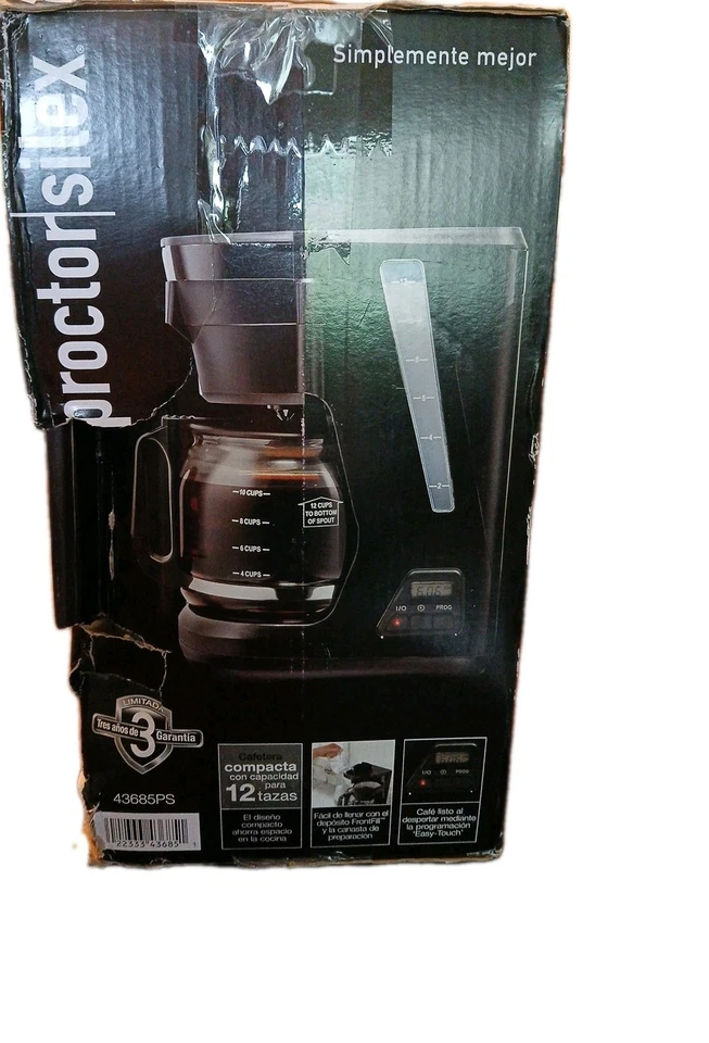 Space-Saving 12-Cup Drip Coffee Maker with Automatic Shut-Off - Black & Silver - Image 4 of 4