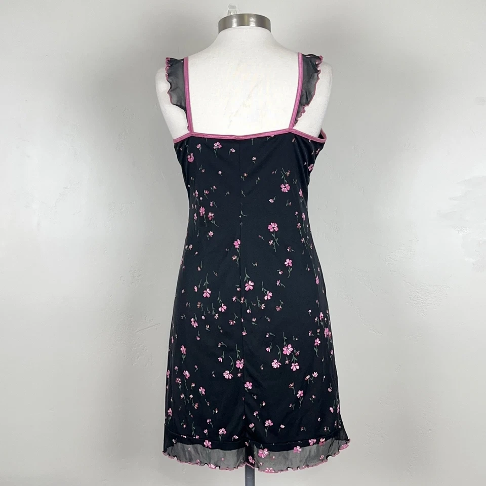 Vintage Dress Women L Y2K Coquette Fairy Grunge Dainty Floral Dainty Slip  - Image 2 of 4