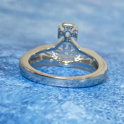 Vivienne Westwood Ring Size 7-7.5 Flat Orb Silver w/Pouch NO BOX