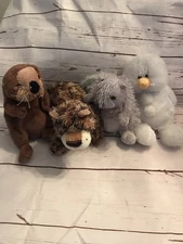 GANZ Webkinz Pet Plush Lot of 4 Snowman, Squirrel, Leopard and Sea Otter