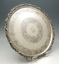 Early KIRK Coin Silver TRAY SALVER 48 oz Early KIRK Coin Silver TRAY SALVER 48 oz - Image 1