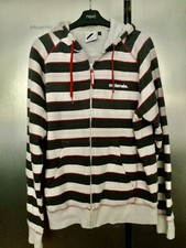 Mens McKenzie Brown/Beige/Red Striped Full Zip Hoodie Size L