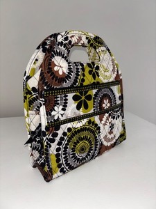 $38 NEW VERA BRADLEY Cocoa Moss Insulated Lunch Tote Bag Box Brown/Green/Blk/Wht
