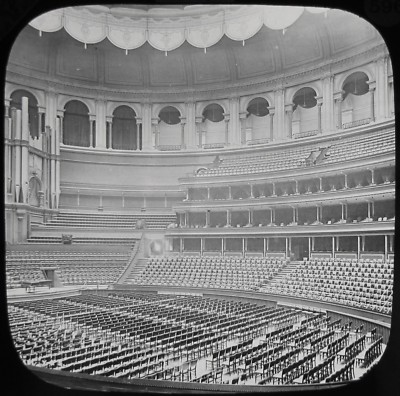 Magische Glaslaternenfolie THE ROYAL ALBERT HALL UM 1890 VIKTORIANISCHES FOTO LONDON