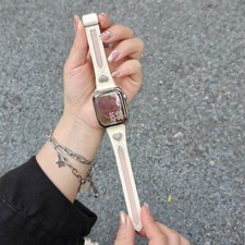 Genuine Leather Watch Band with Magnetic Buckle Apple Watch Series 10/9/8/7/6/SE