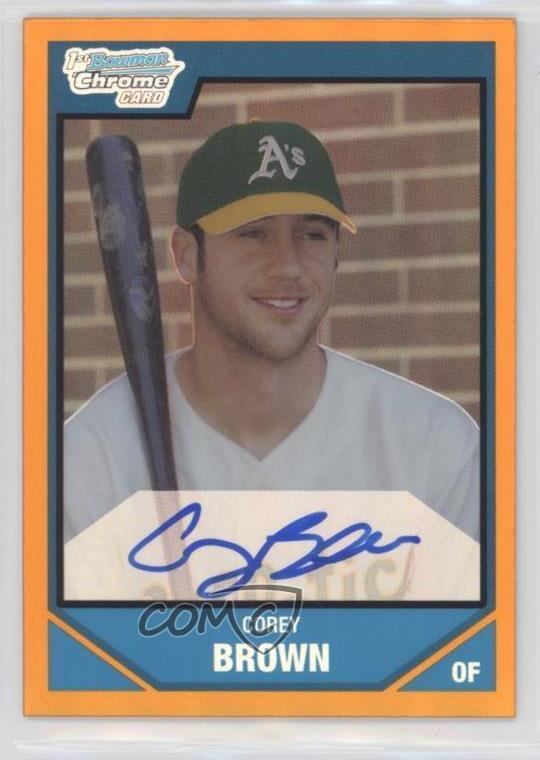 2007 Bowman Draft Chrome Picks Rookie Orange Refractor /25 Corey Brown