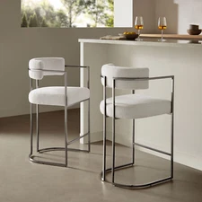 Huron Counter Stool in Silver Cream