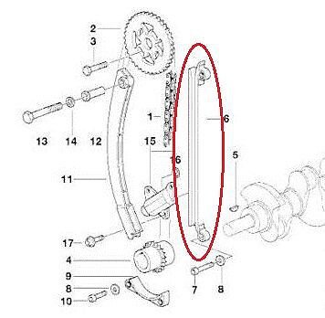 BMW 3 E46 Motor Steuerkettenführung 11311734020 1734020 NEU ORIGINAL