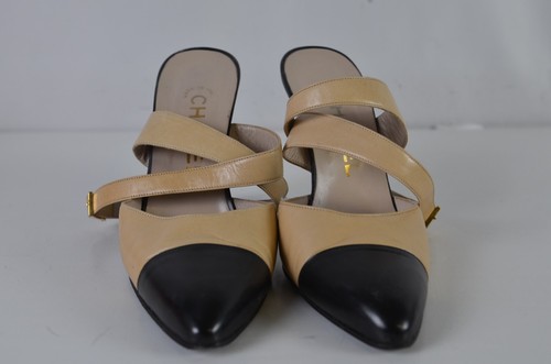 Sandali donna Chanel tacco alto a punta tacco alto punta cappuccio taglia 37 Italia 7 carini - Foto 11 di 19