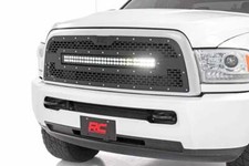 Rejilla de malla Rough Country Dodge con 30 pulgadas doble fila negra serie LED 13-18 para RAM F