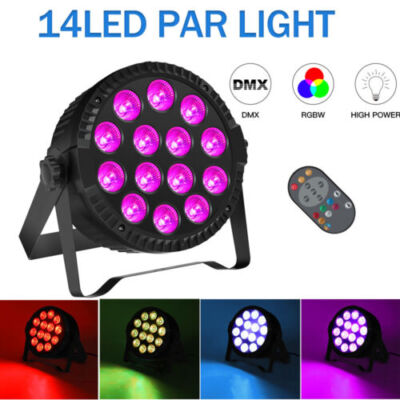 14LED Par Uplight DMX RGBW 4 IN 1 Wash Effect Lighting DJ Disco Party w/Remote