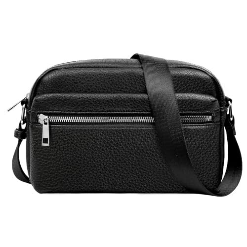 Crossbody Bags for Women - Small PU Crossbody Purse Trendy Shoulder Bag Black-image