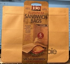 Joie MSC Reusable Aluminum Sandwich Bags - 6 pack - 20 fl oz