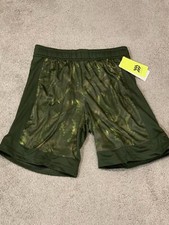 All In Motion Boy's Court Shorts Size M 8/10 Army Green with Camo Like Pattern