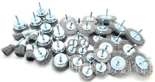 Wire Wheel Brush Cup 40pc Assortment Crimped Steel 1/4" Shank Drills Rust Scale