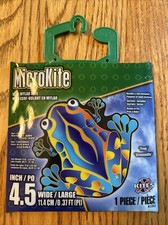 Sealed MicroKite Frog Mylar Kite Spring Summer Kids Camping Beach Fly Outside