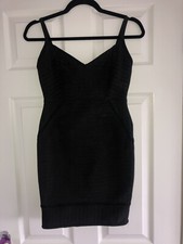 Womens Pretty Little Thing Black Bandage Dress Size UK 8
