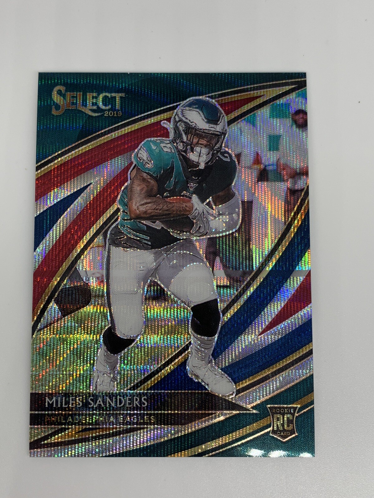 2019 Miles Sanders Panini Select Field Level Prizm #232 Tricolor 72/99 RC #K54