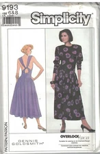 9193 Vintage Simplicity Sewing Pattern Misses Dress Stretch Knit Goldsmith Uncut