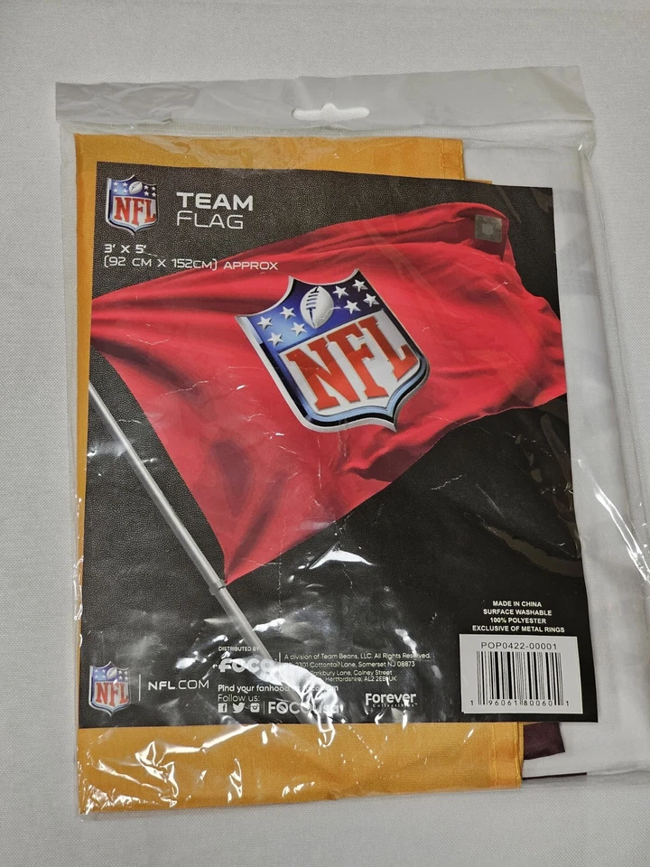 FOCO NFL Washington Commanders 3' x 5' Equipo Horizontal Fútbol Bandera Nueva Bandera Foto 4 de 4