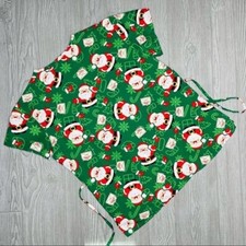 Cassandra O Christmas Santa nurse scrub top shirt med with pocket and tie