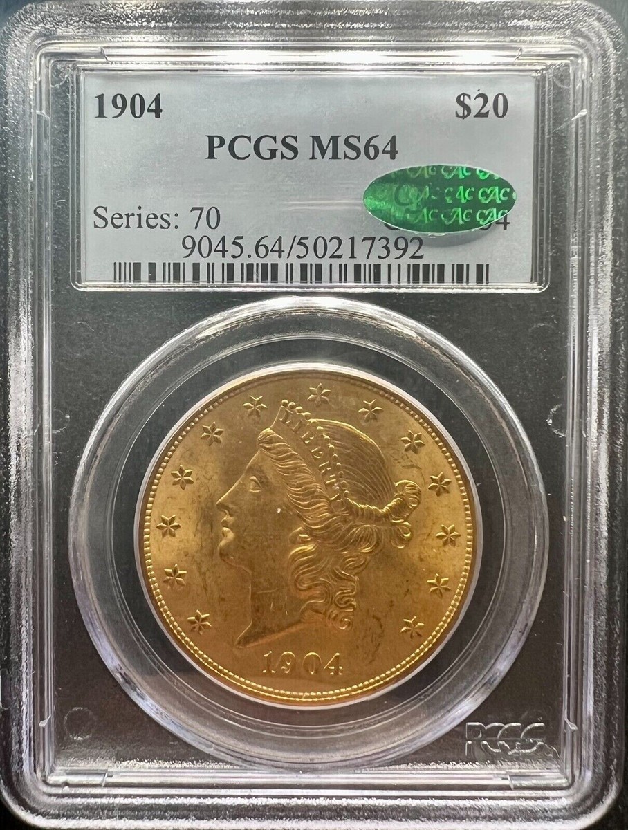 1904 $20 Gold Liberty Head Double Eagle PCGS MS64 CAC - SKU# 17392